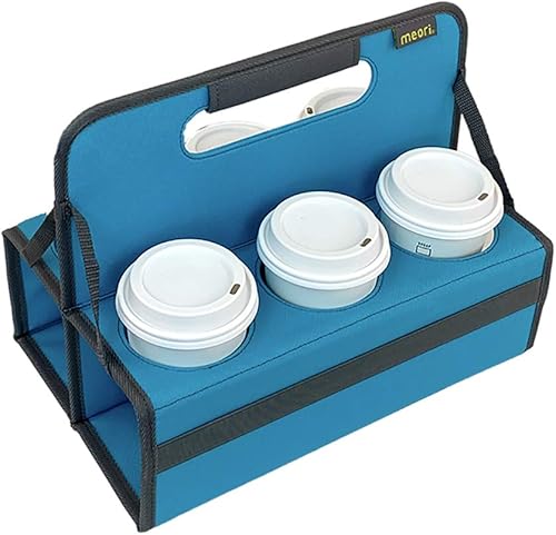 Miniatura 2 de meori Transportador de bebidas reutilizable, portador de tazas para llevar, plegable, portador de café con asa, organizador portátil para bebidas