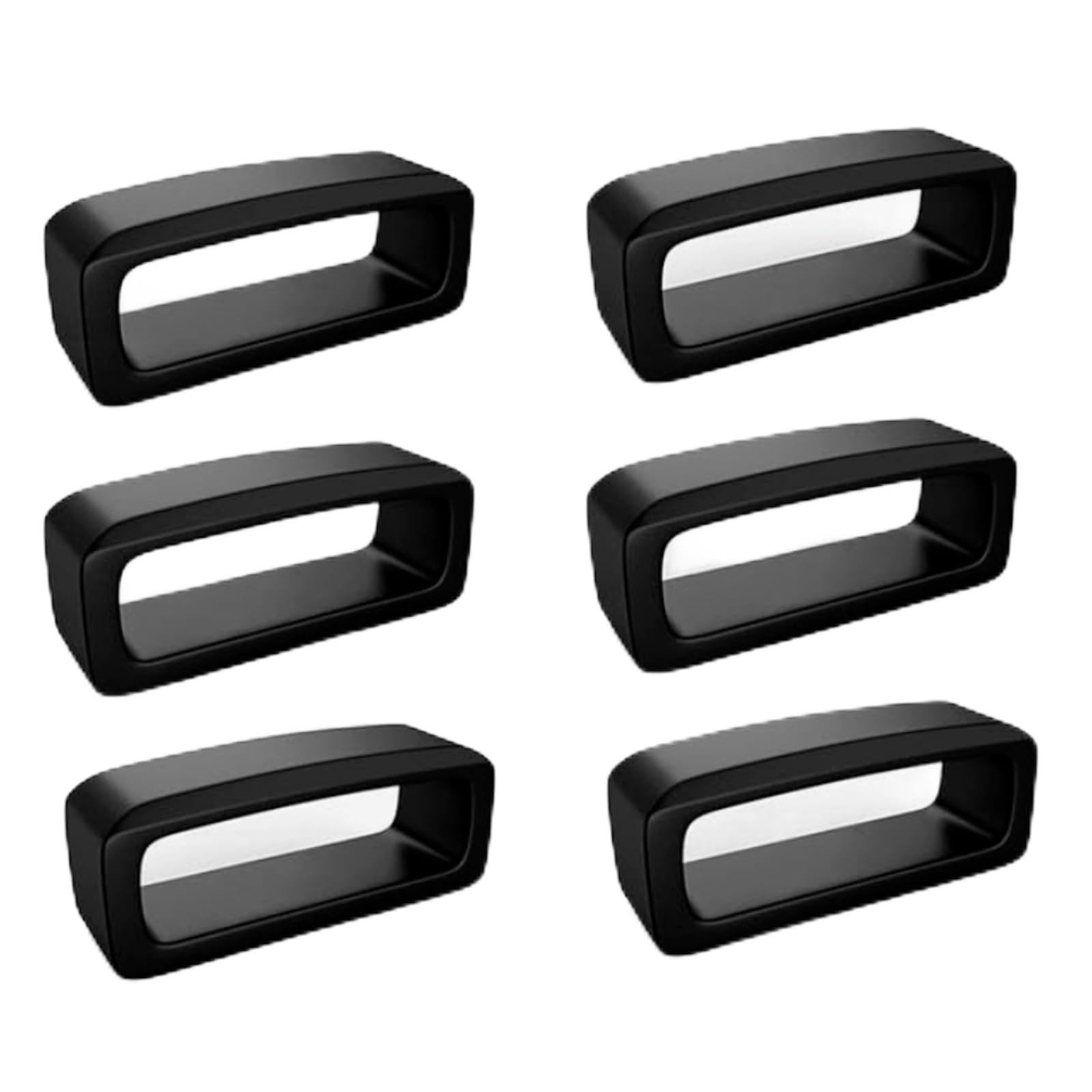 6 anillos de cierre negros compatibles con Samsung Galaxy Watch 4/Watch 4 Classic – Correa de silicona para Watch 4/Watch 4 Classic/20 mm de silicona segura accesorios de reloj inteligente, relojes