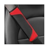 Osilly 2PCS Car Seat Belt Cover, Carbon Fiber Seatbelt Shoulder Protection, Soft Car Seat Belt Strap Cushion Protect Your Neck and Shoulder, Car Accessories Seat Belt Pad for Car Truck (Red)