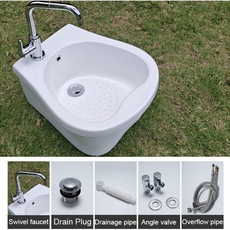 Tina para baño de pies con grifo y drenaje para pedicura en casa 5