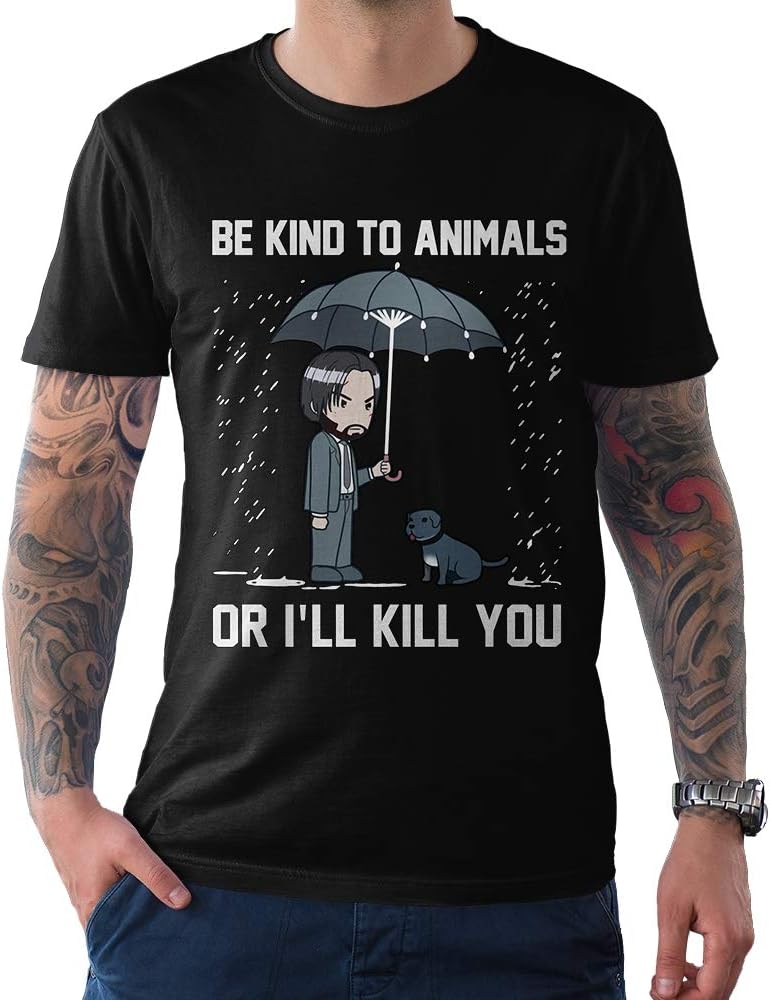 Shirt HappensKeanu Reeves Be Kind to Animals T-Shirt, Funny Graphic Men's Tee