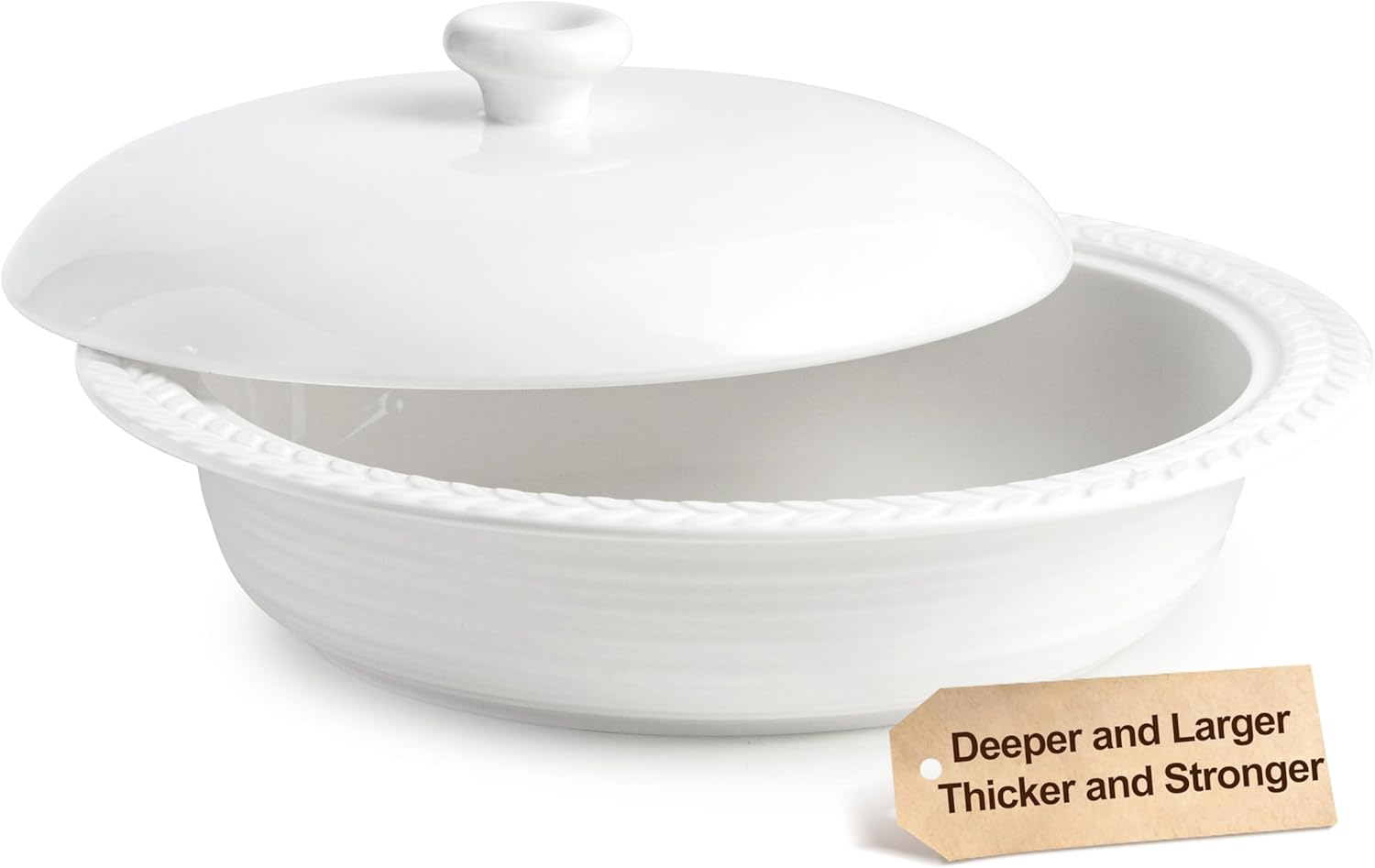 Garlic Storage Pod Deep Dish Pie Pan with Lid