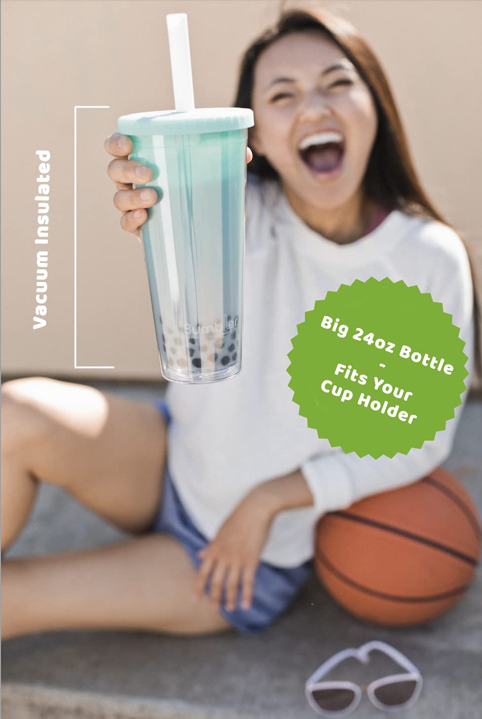 Buy BUMBLER Original Boba Tea Tumbler Black SMOOTHFlow Wide