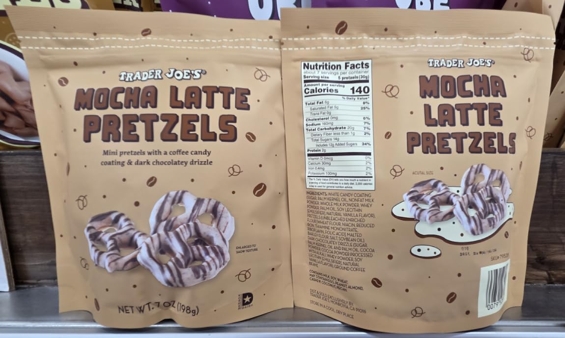 Amazon.com: Trader Joe Mocha Latte Pretzels 7oz 198g (Two Bags)