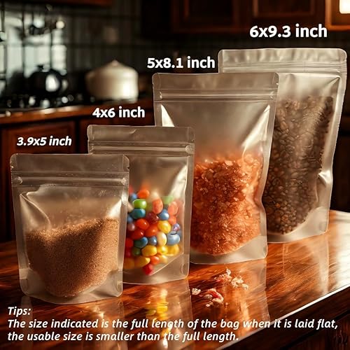 Miniatura 3 de PABCK Bolsa resellable de Mylar negra, bolsas autosellables para almacenamiento de alimentos, dulces y café, bolsa de plástico sellable de aluminio