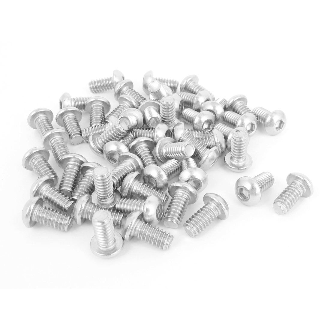 uxcell 1/4 Inch-20x1/2 Inch Hex Socket Button Head Bolts Screws 50pcs
