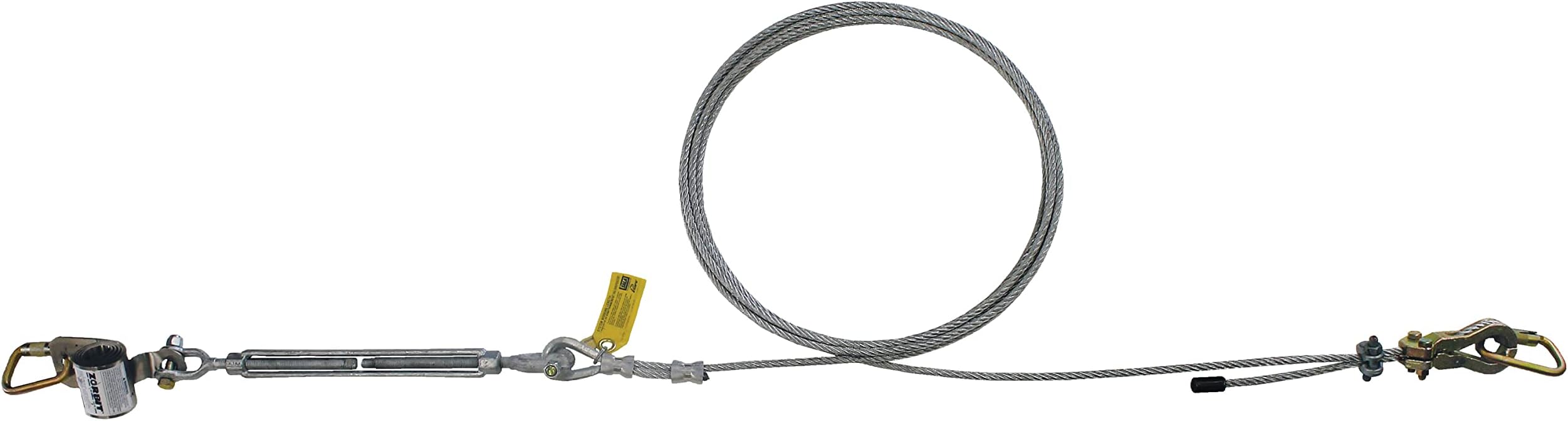 3M DBI-SALA SecuraSpan 7403040 Horizontal System, 40-Foot Galvanized Cable Lifeline, Includes Tensioner, Termination and Mounting Hardware, Zorbit Energy Absorber