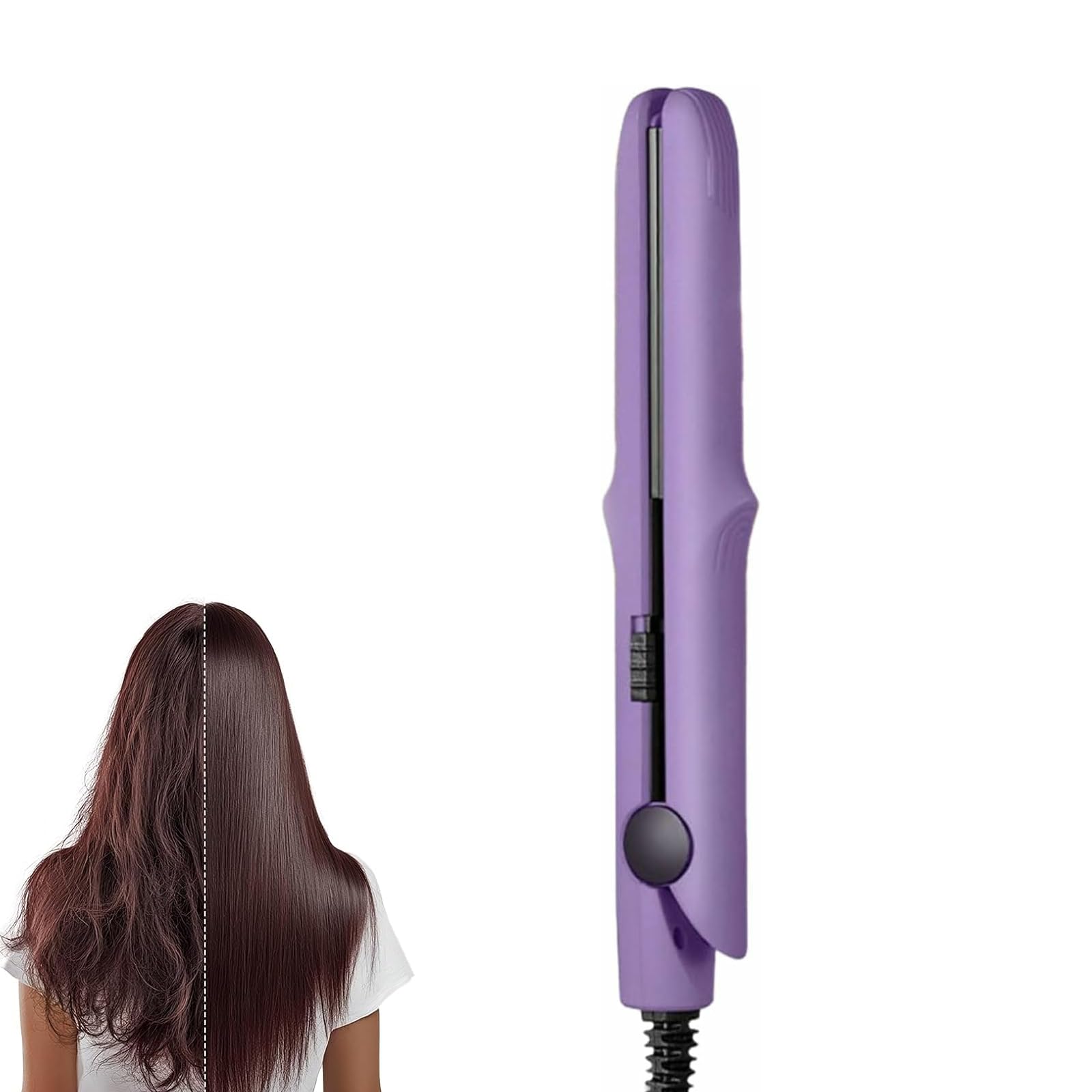 Photo 1 of 2026 New & Upgraded Mini Dual Purpose Curling Iron, 2-in-1 Curling Wand & Flat Iron Hair Straightener for Women - Portable Travel Curling Iron for Short, Medium, Long and All Hair Types (Purple)