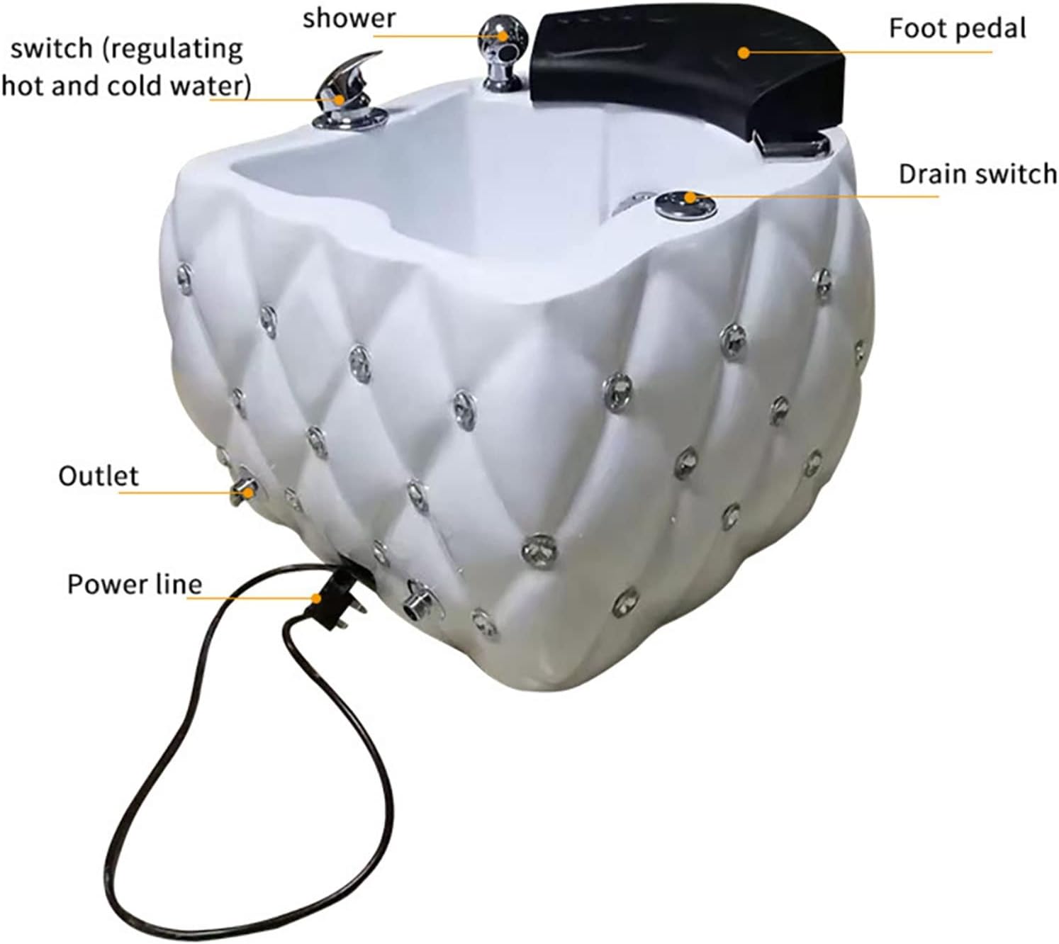 Pedicure Foot Spa Portable Foot Spa Bathtub Foot Spa Massager Pedicure Bowl Manual Temperature Control Tub for Feet Stress Reli Relief The Pain LED Display Improve Blood Circulation