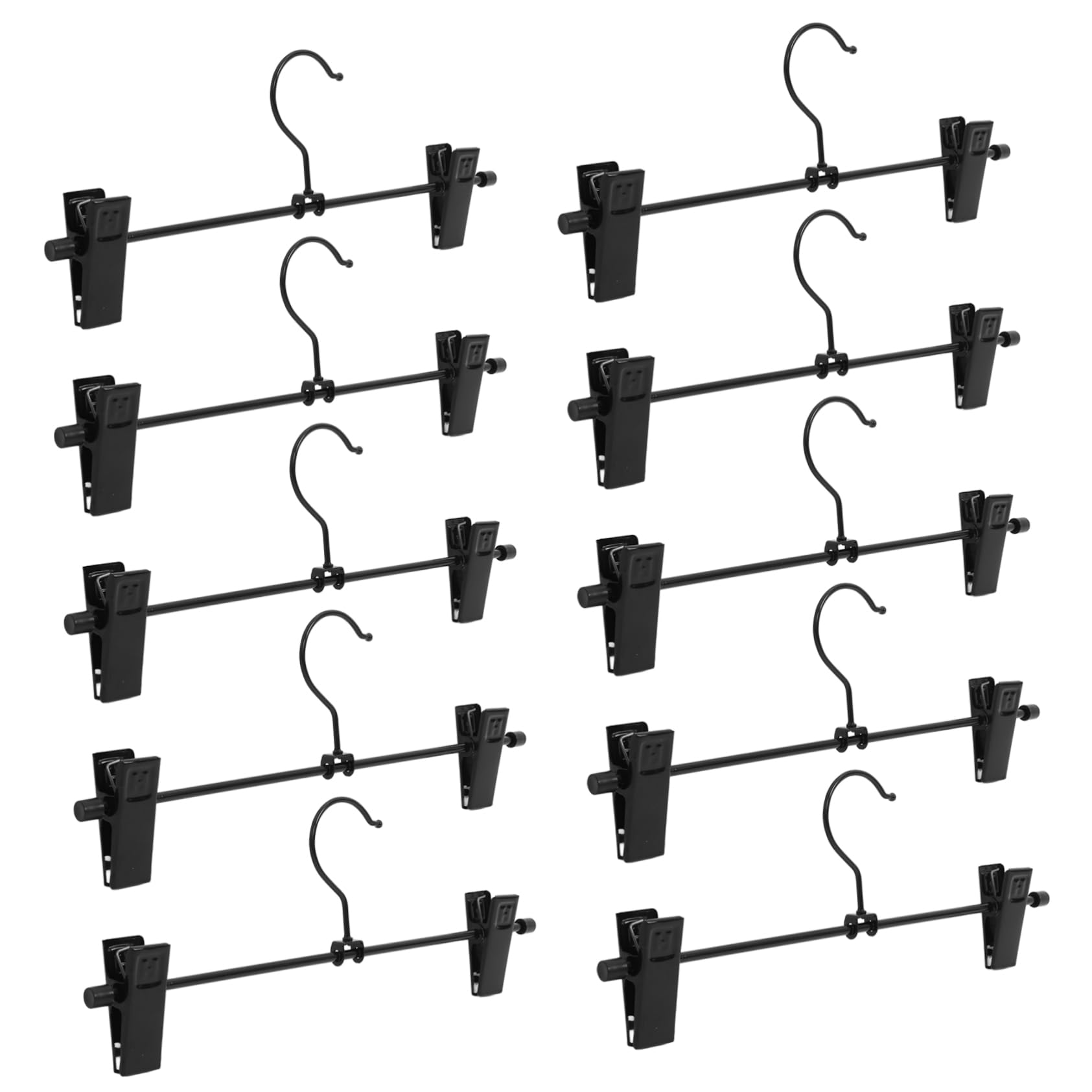 Cintres métalliques pour jupes et pantalons noirs à pinces réglables haut de gamme