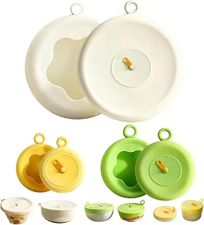 3 Pcs Silicone Stretch Lids, Fits 5–23cm Bowls, Jars & Tins, Mon-Sun Day Dial, Reusable Silicone Food Covers for Leftovers, Baby Food, Yoghurt Pots & Cling Film Alternative