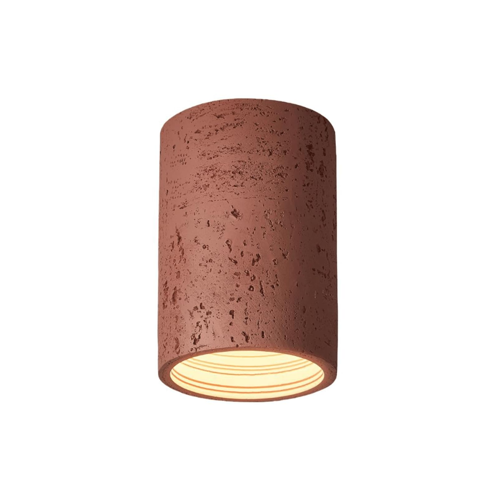 AWEITG 6W LED Flush Mount Ceiling Light - Wabi-Sabi Style Imitation Cave Stone Design for Hallway and Corridor Lighting(Red,14x20cm)