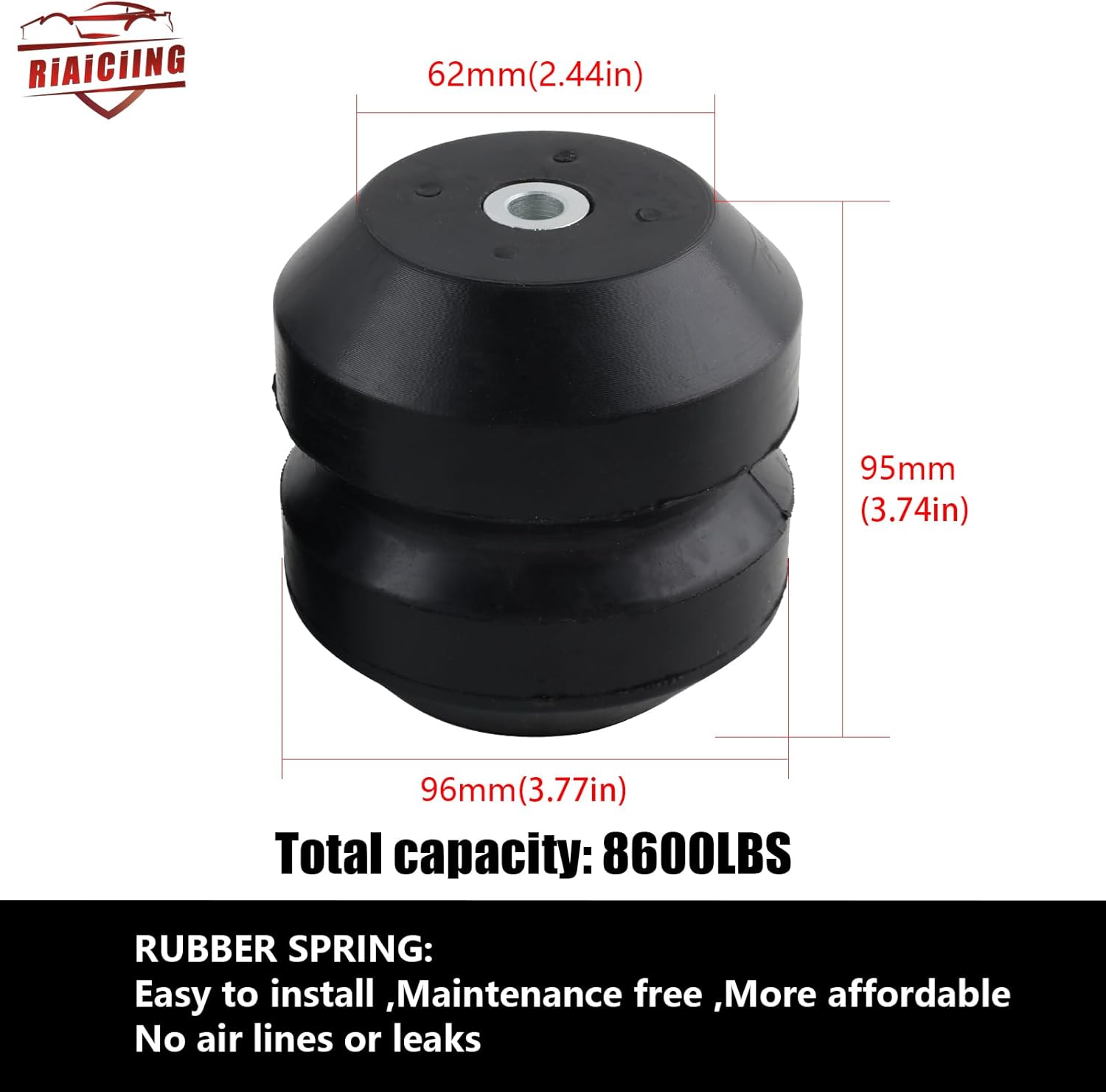 F150 Rear Suspension Enhancement System Compatible with Ford F-150 2WD 4WD 2015-2022 up to 8,600 lbs Rubber Helper Spring Kit