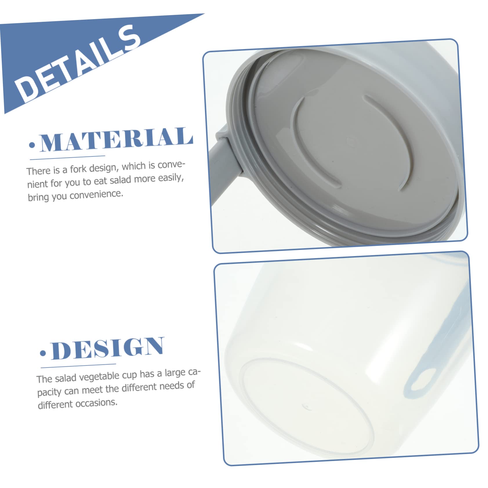 NAMOARLY Salad Dressing Shaker Cup Salad Bowl with Fork Double Condiment Containers