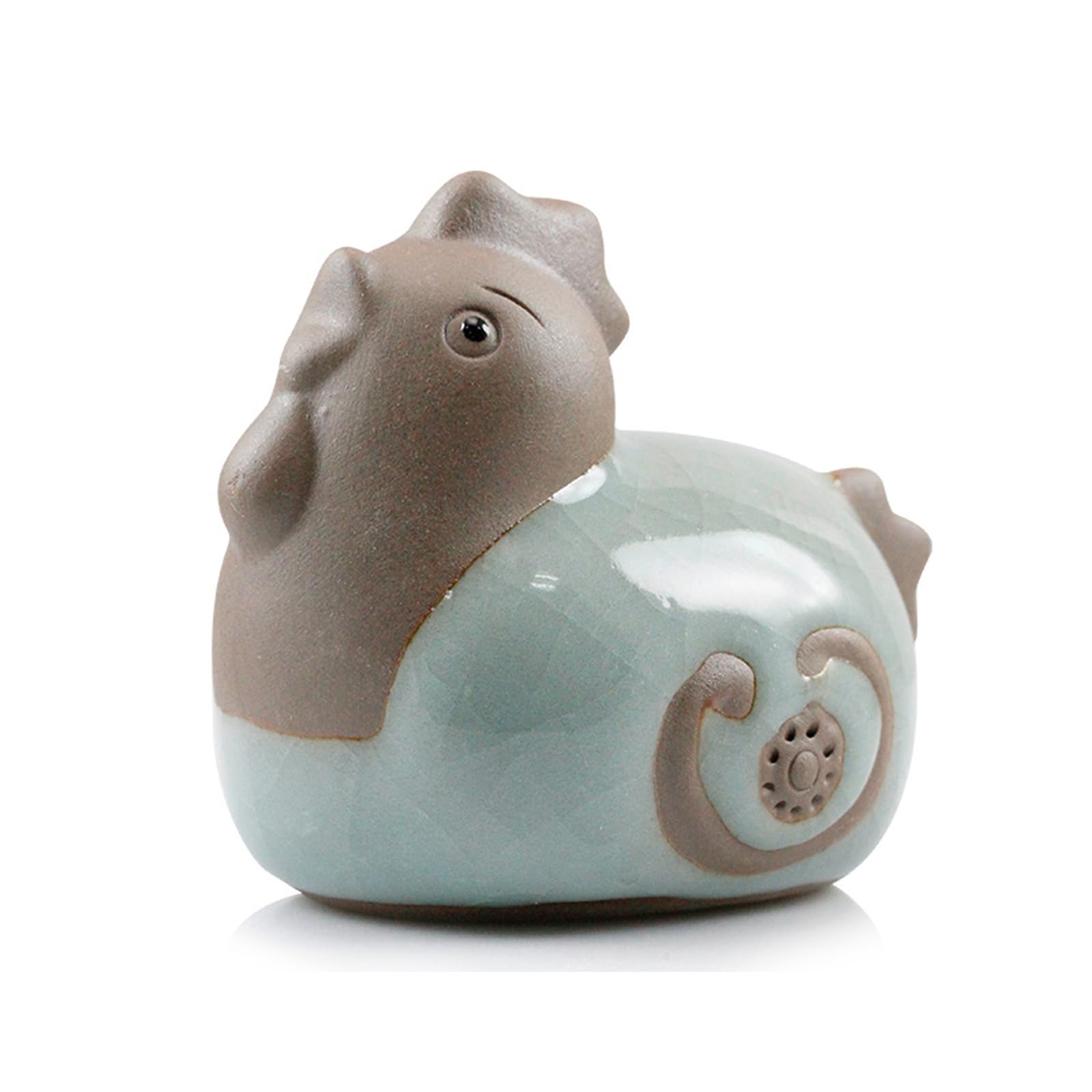 WXMYOZRChinese Zodiac Figurines,Zisha Ceramic Twelve Zodiac Animals Figures Tea Pet Mascot 2024 Feng Shui Decor Best Chinese Zodiac Gift,Rooster