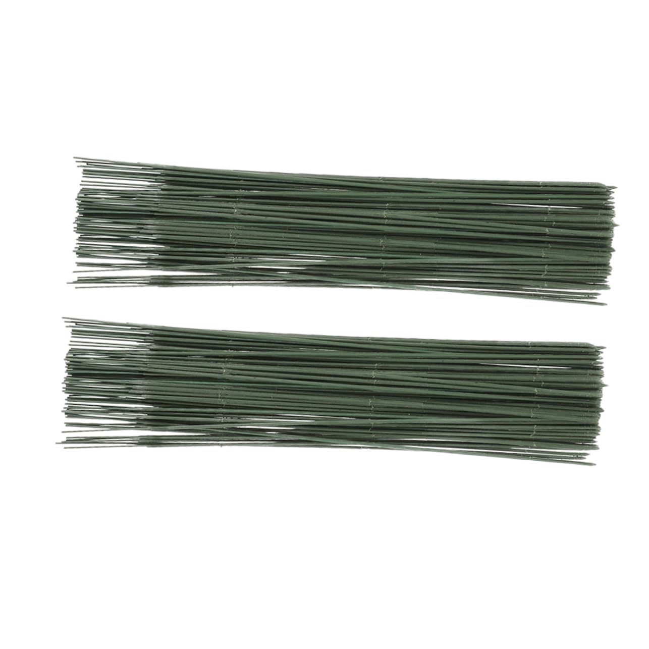 NUOBESTY 100pcs Green Floral Stems Wire for Flower Arranging Flexible Flower Rods for Bouquets Crafts Weddings Home Decorations Easy to Bend Plant Texture for Florists
