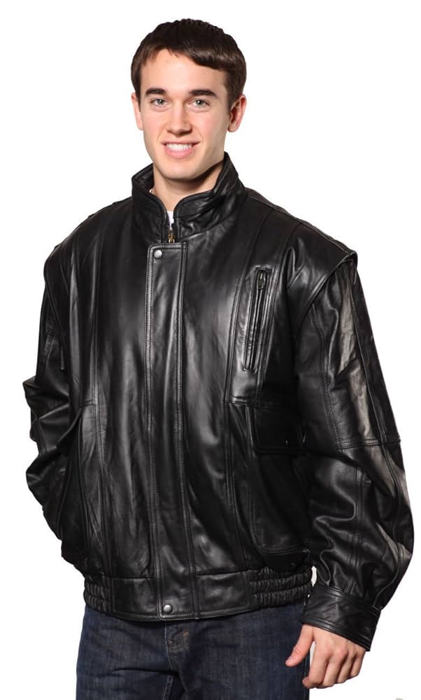 wilda☆本革☆ライナー付きleather 短丈“bomber jacket Amazon.com: Wilda Men's Black Bomber Cowhide Leather Jacket