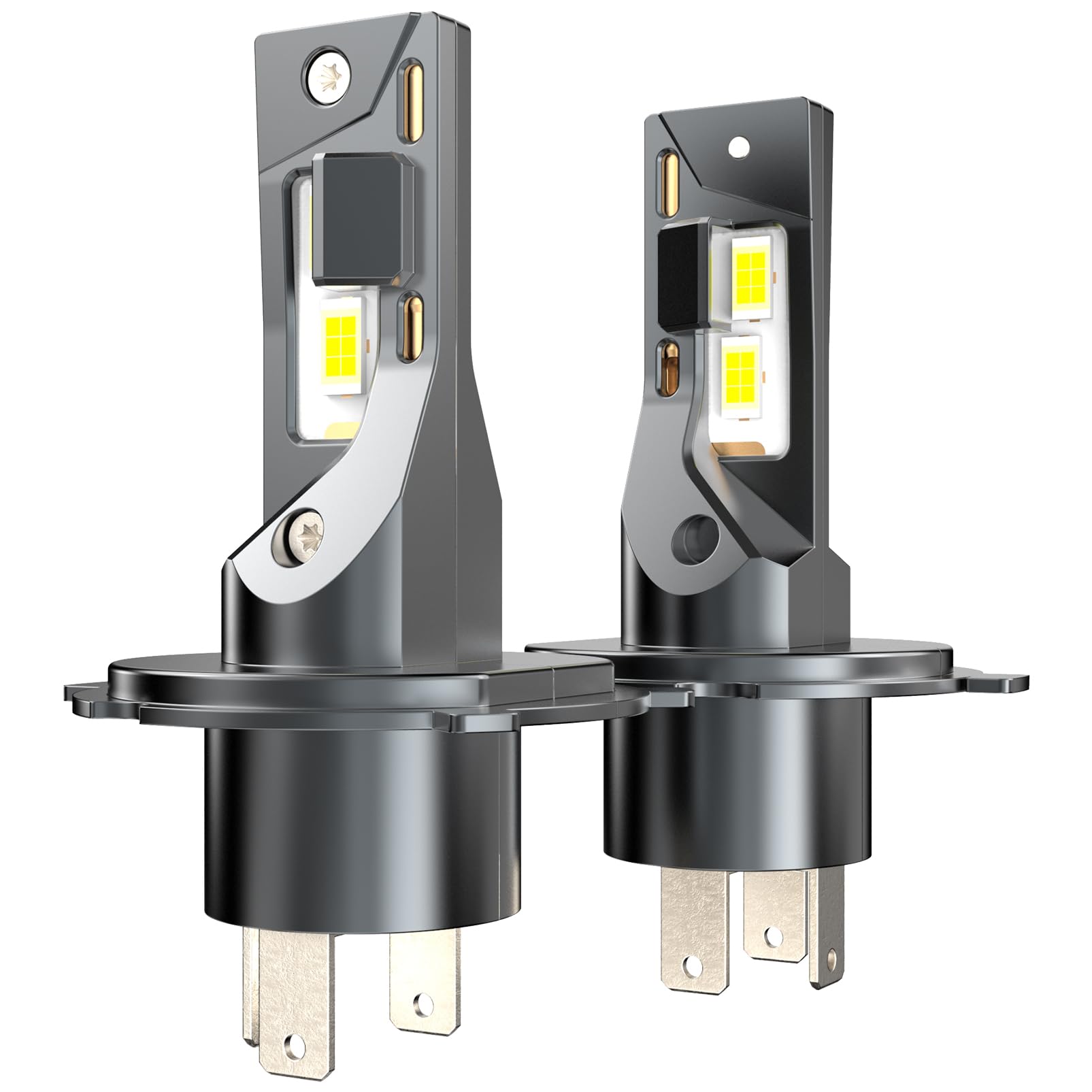 H4 LED 20000lm 100W, Lampadine Per Fari Auto e Moto, Kit Lampadina 12v per Abbaglianti o Anabbaglianti, Dimensioni 1:1 Alogena, Plug and Play, Luce Bianca 6500k, 2 Lampade LED H4