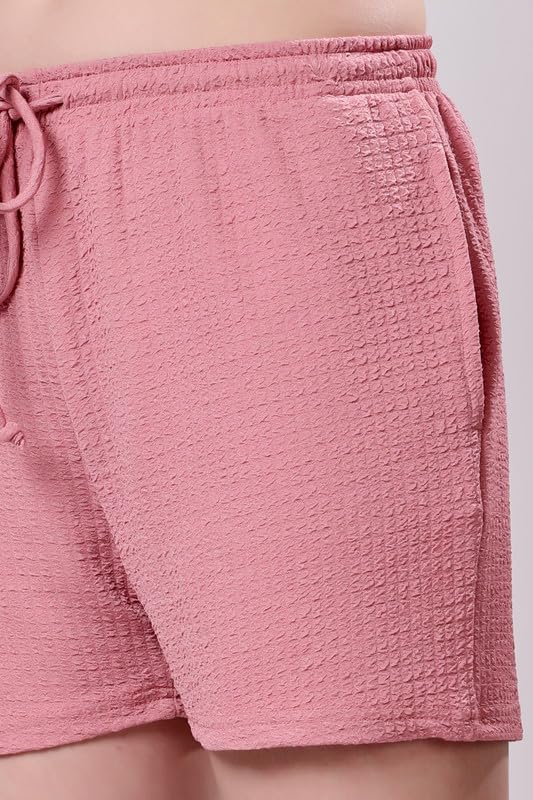 Image of London Hills Shorts for Women Textured Waffle Knit with Pockets for Gym, Sports, Running, Yoga, Cycling, Walk Casual Shorts Or Half Lower, Hot Pant, Half Trouser, Pack of 1, Pack of 2, Pack of 3