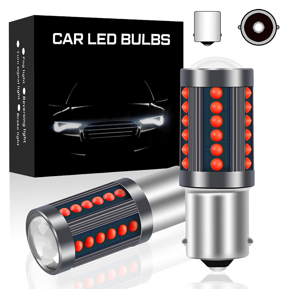 2 uds rojo 1156 BA15S P21W 36SMD LED luz de señal de freno trasero bombilla de lámpara