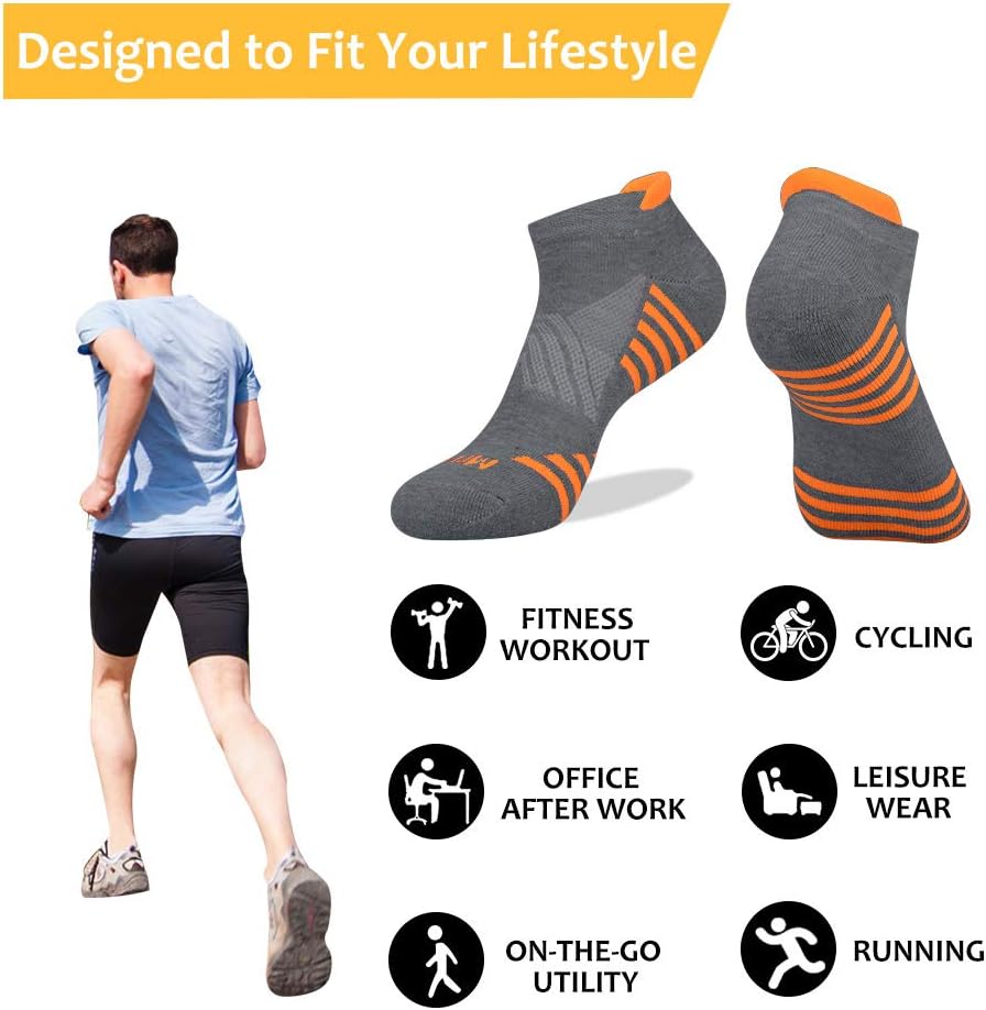 JOYNÉE Mens Ankle Athletic Socks Low Cut Week Socks for Sports Running 7 Pack,Black,Sock Size:10-13 - Image 6