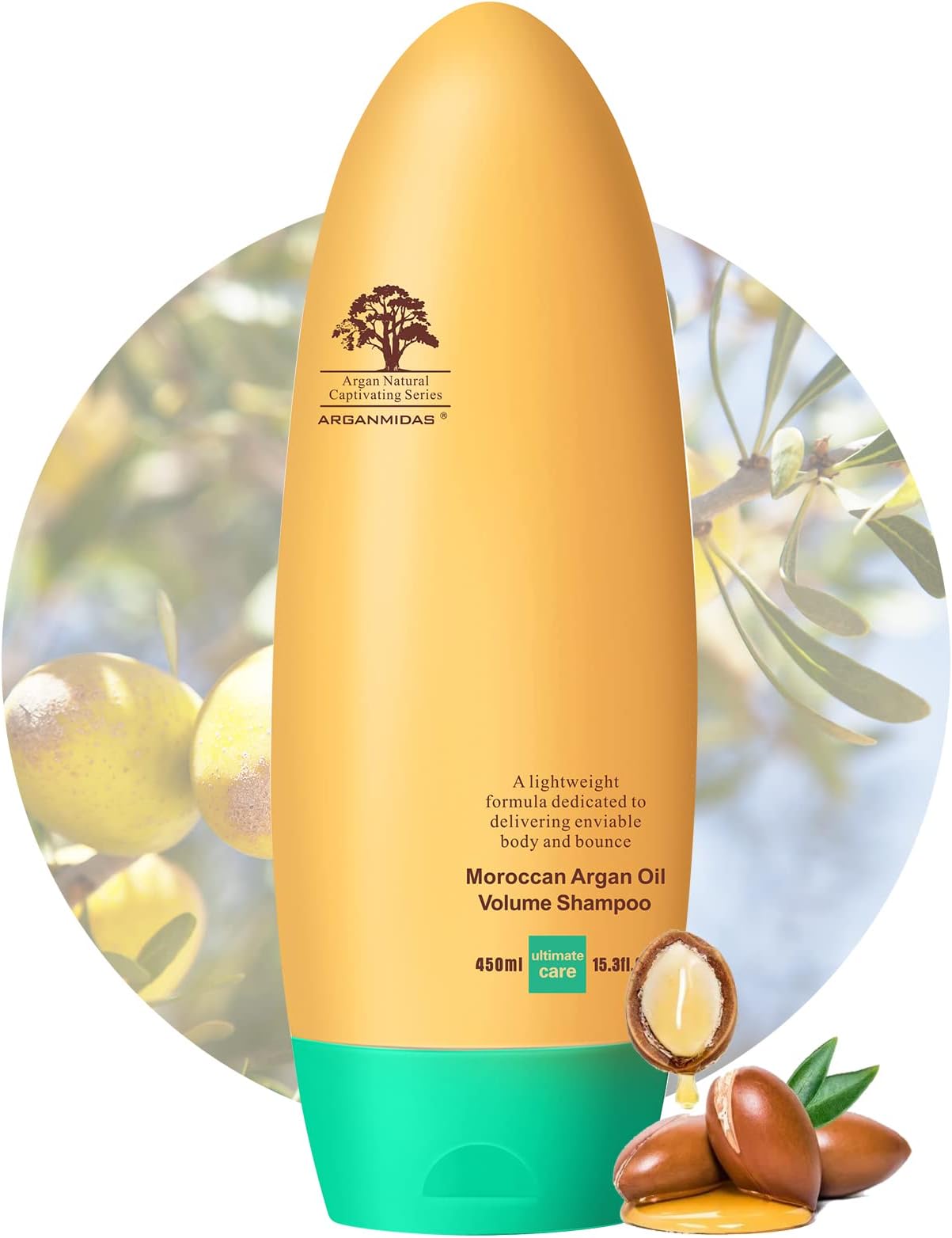 ARGANMIDAS Moroccan Argan Oil Volume Shampoo for Thinning Hair, Men and Women, Dry Damaged Hair, Thickening Shampoo