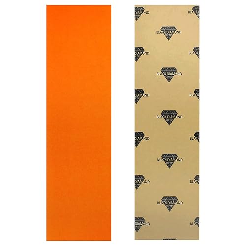 Hoja de cinta de agarre para monopatín de diamante negro de 9 x 33 pulgadas (naranja)