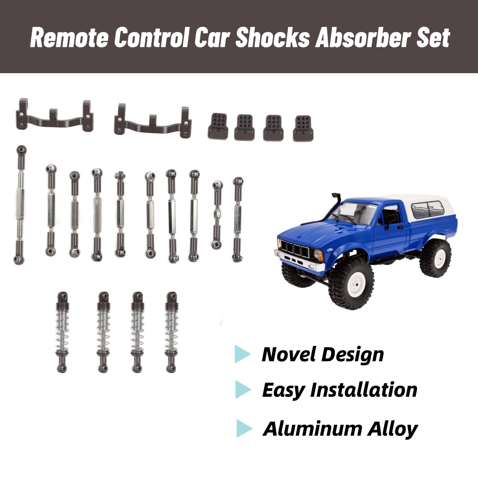 VGEBY 2 Paires Amortisseurs Alliage Aluminium 60mm Pour Voiture RC WPL C14 C24 MN D90 99S