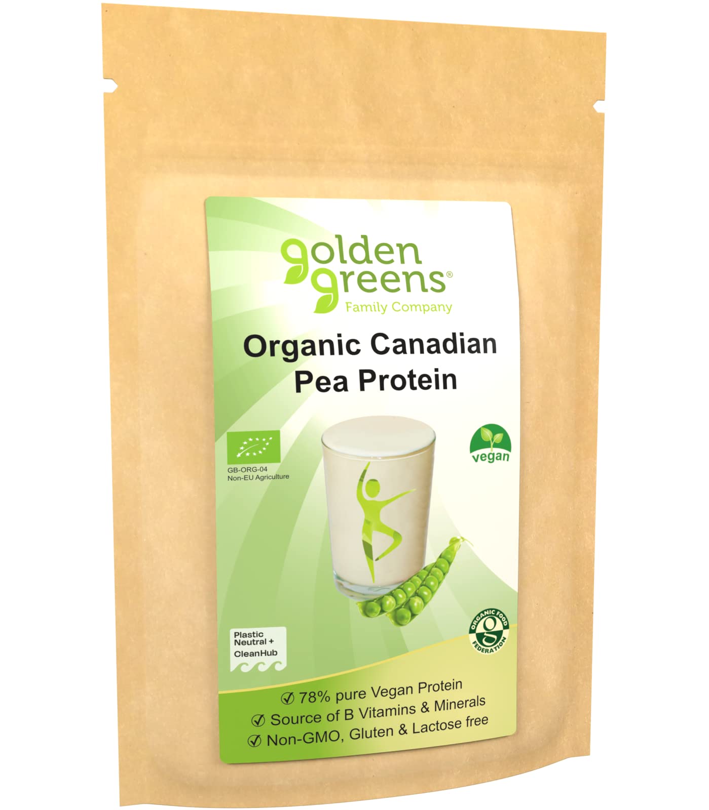 Golden Greens Organic Canadian Pea Protein Powder 500g