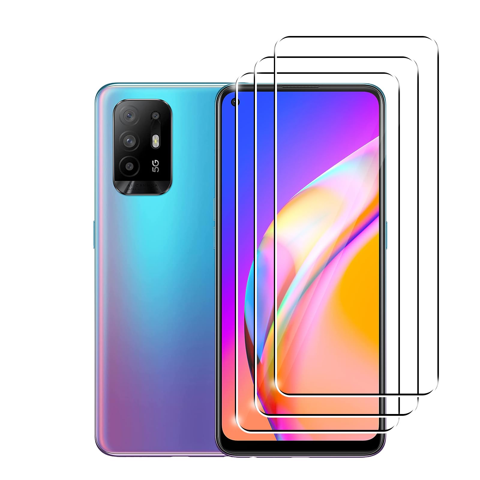 Pellicola Vetro Temperato 9H Per OPPO A94 5G - Pack Da 3 Protezioni Schermo Trasparenti Anti Graffio