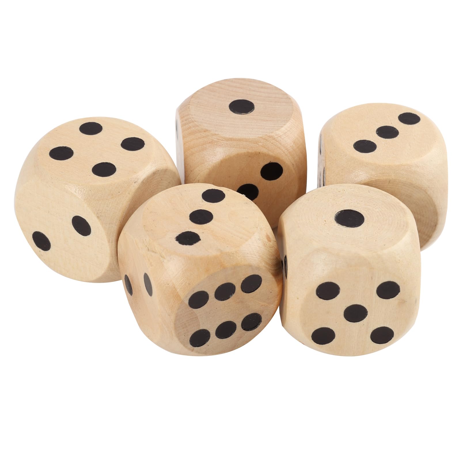Lot De 4 Grands Dés En Bois Naturel – 30 Mm – Pour Jeux De Société, Soirées Jeux, Décoration