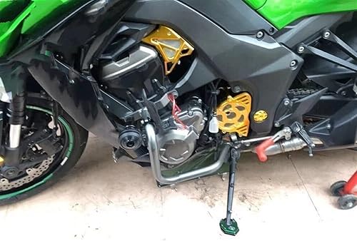 Miniatura 8 de HSPORT Soporte lateral para motocicleta, placa ampliadora, almohadilla de extensión para Kawasaki para VERSYS300 para Versys X250 1000 (color verde)
