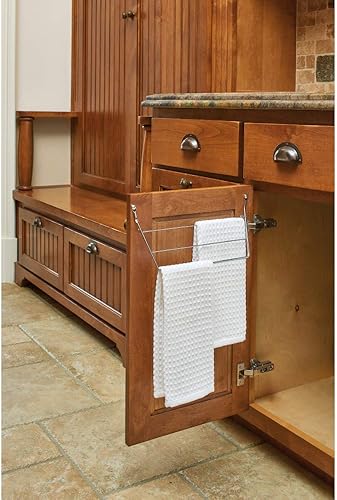 Miniatura 4 de Rev-A-Shelf Toallero debajo del fregadero para armarios de cocina y baño, colgador de alambre para montaje en puerta, capacidad para 3 toallitas