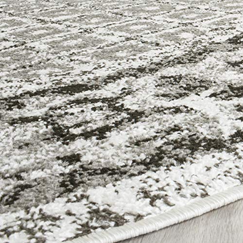 Safavieh Adirondack Collection Area Rug - 6' Round, Black & Silver, Distressed Design, Non-Shedding & Easy Care, Ideal For High Traffic Areas In Living Room, Bedroom (Adr110A) #TOP2