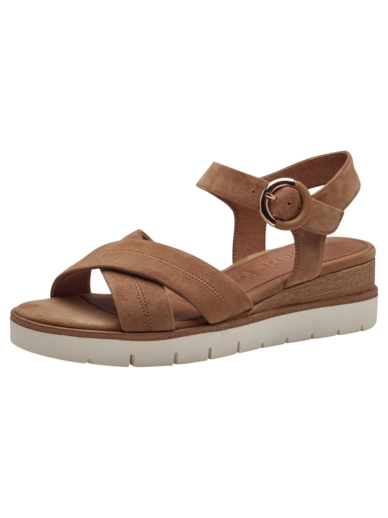 Tamaris Women' 1-28202-42 Flat Sandal, Camel, 7.5 UK