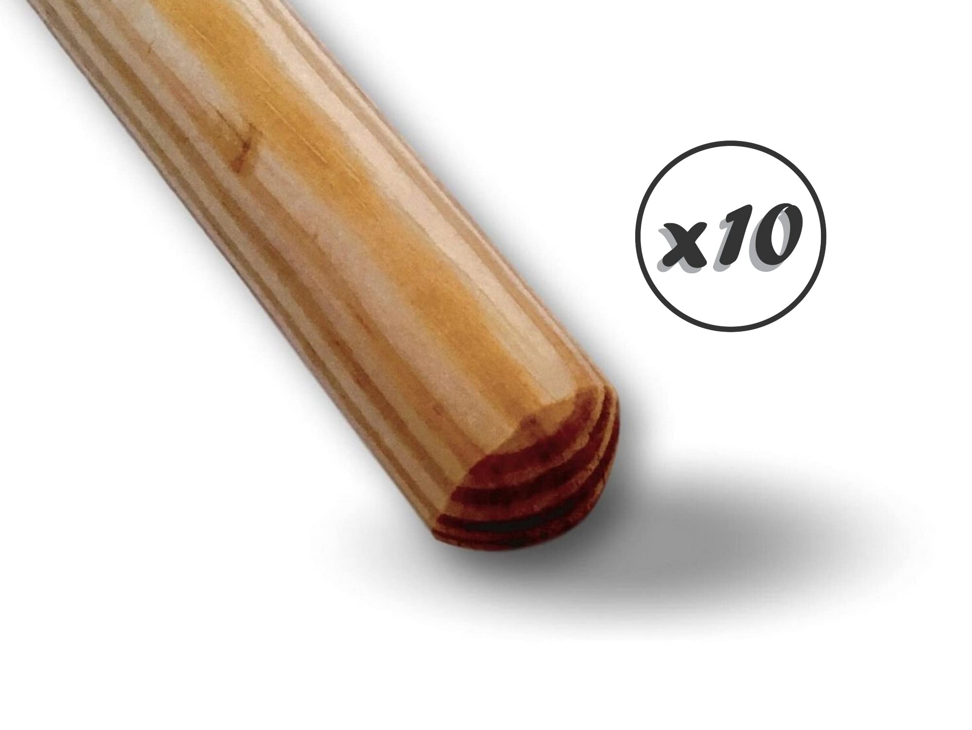 Lot de 10 manches bois lisse pour balais cantonnier et balais extérieur | Pour douille métal Ø 28mm | Longueur 1,40 mètre | Légèreté et robustesse | Kibros 2940x10