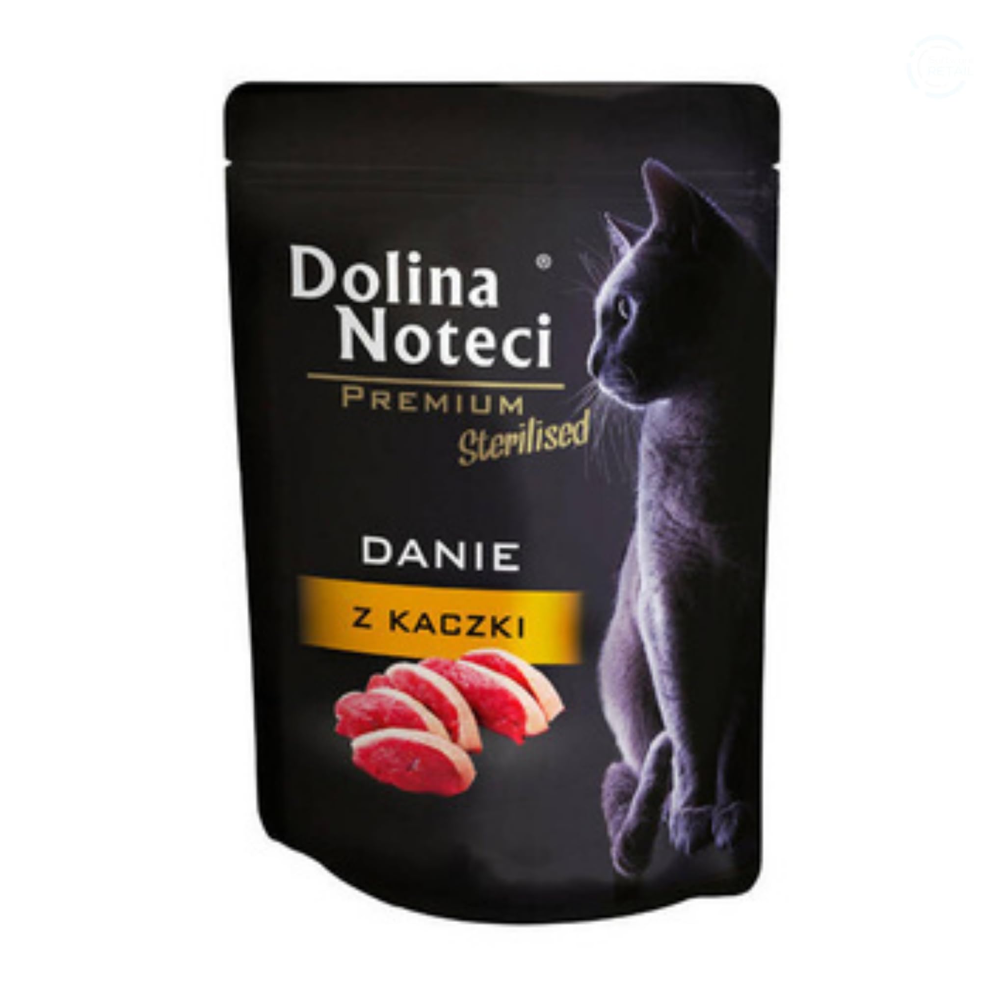 Dolina Noteci Premium Sterilised Wet Cat Food Duck Dish - Grain-Free Weight Management Formula for Neutered Cats - Low Fat, High Protein Pate - Urinary Tract Support - Single Serving Pouch (1x85g)