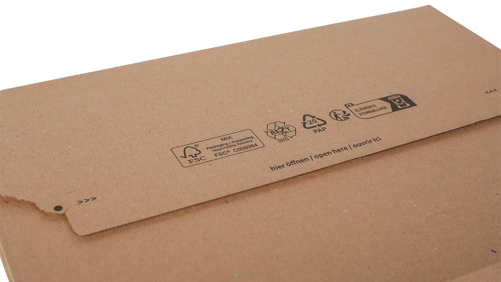 60x Buchverpackung 430 x 300 x 92 mm B4 Selbstklebestreifen Braun Wickelverpackung Universalverpackung
