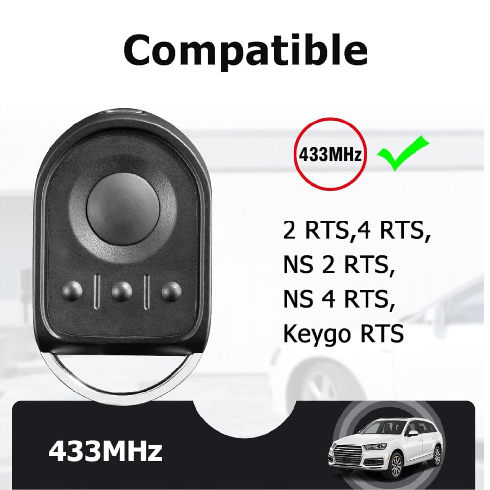 Lot de 3 télécommandes de rechange pour ouvre-porte de garage 433,42 MHz 4 canaux compatibles avec 1841064