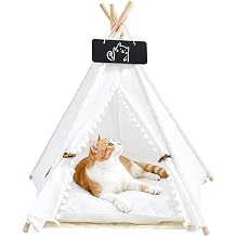 Dog & Cat Tent, Cat Houses for Indoor Cats, Washable Cat or Dog Houses | Pet Cute Cave, Bunny Hideout, Foldable Pet Teepee Small Animal Hideaway
