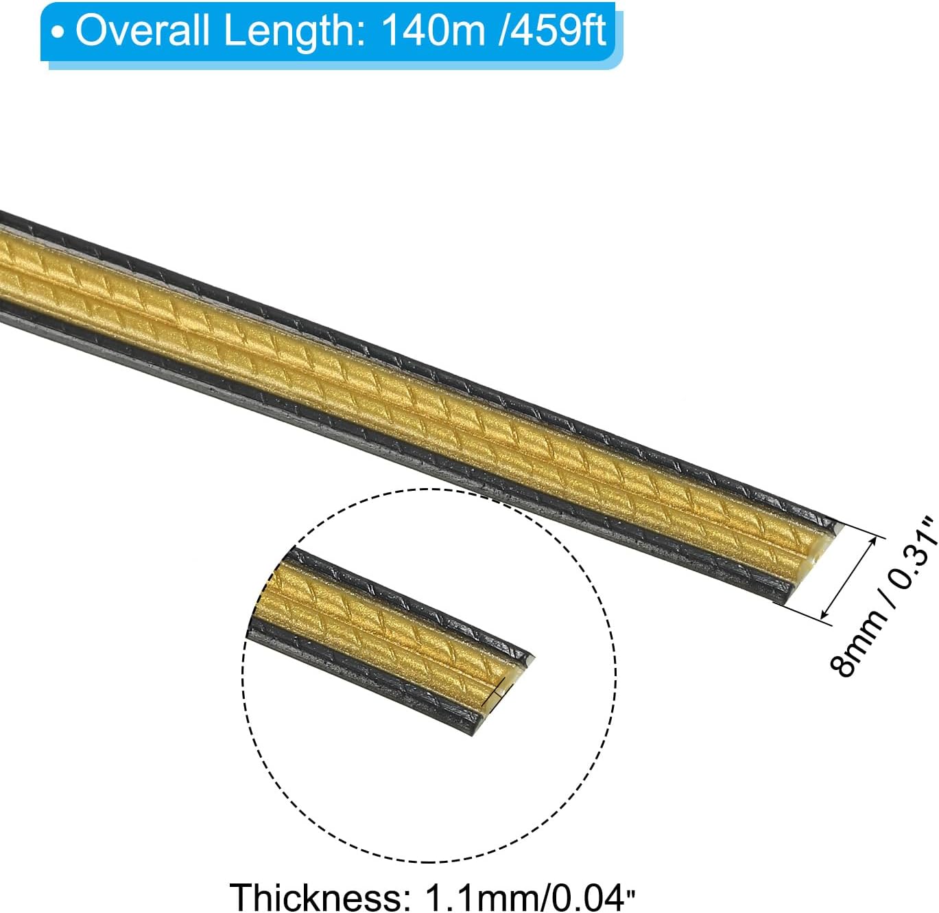 PATIKIL Wicker Repair Kit, 459FT Rattan Fix Kit Plastic Flat Weaving Replacement for Rattan Furniture Patio Chair Sofa Couch 2.2 LB, Deep Gold