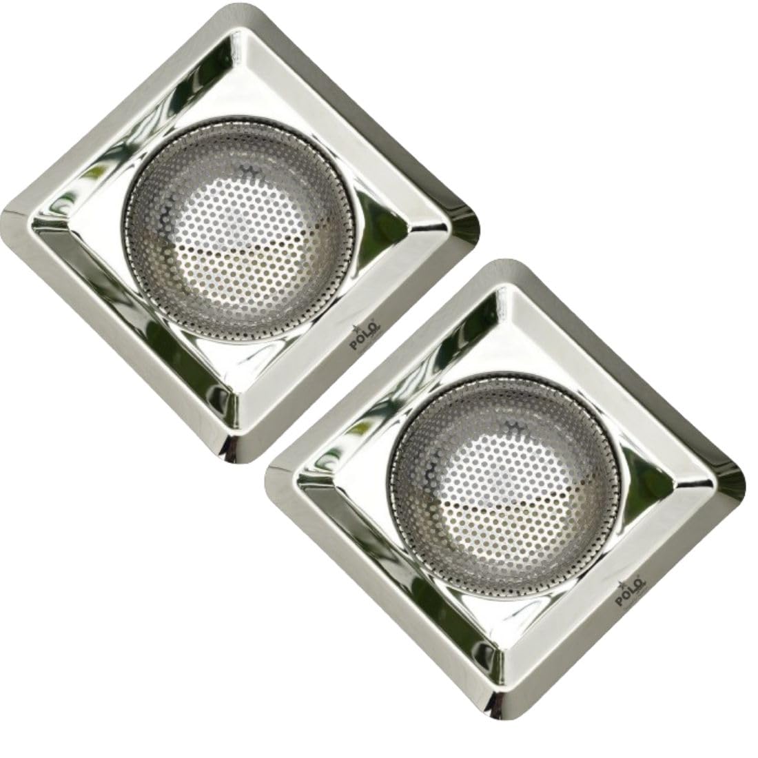 POLO STAR Sink Strainer Kitchen and Bathroom Drain Cover, with Fine Mesh Design, Square Shape, SS Basket Filter Stopper Drainer Stainless Steel, Debris Vegetable Hair Filter, Pack of 2 (B0D56Q7DDR) Amazon Price History, Amazon Price Tracker