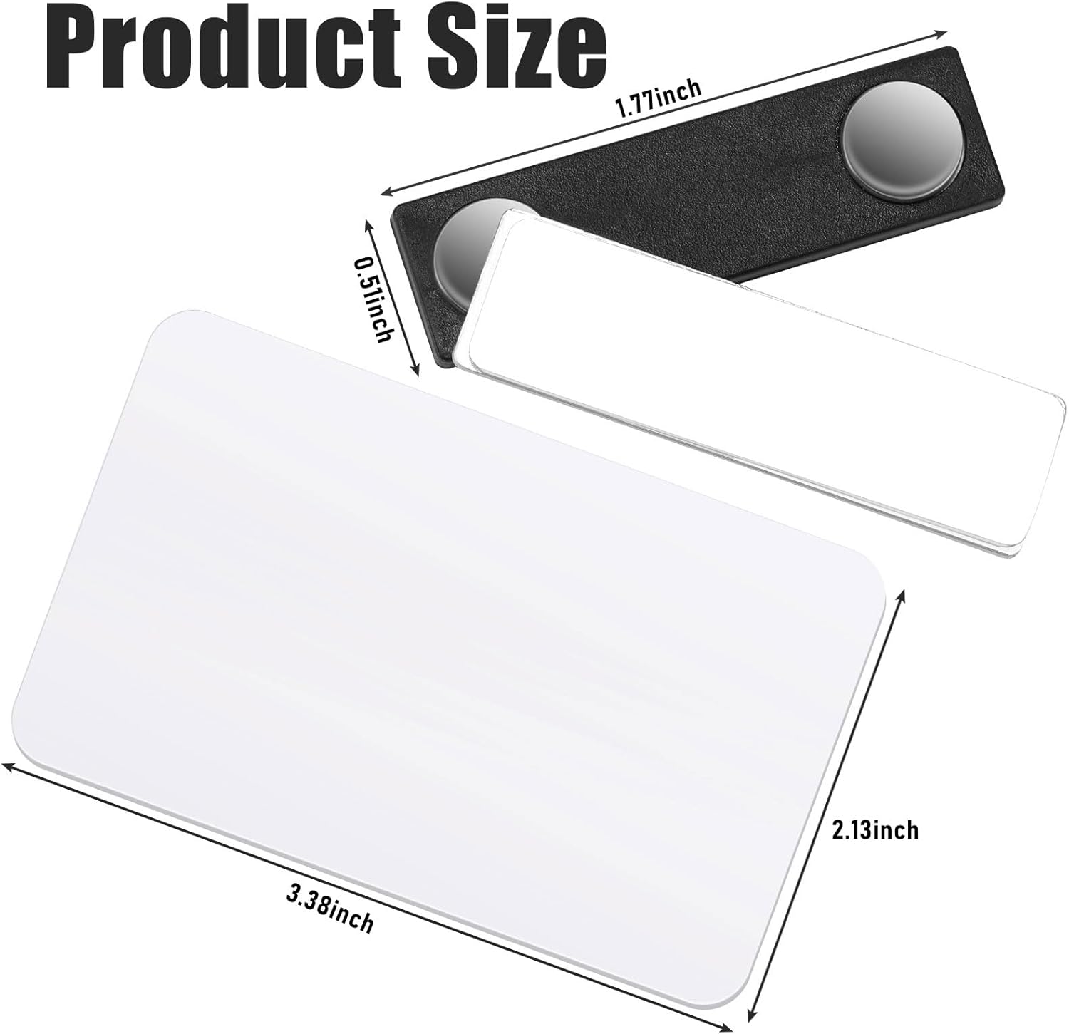 50 Set Name Tags Reusable Name Badge Magnet 3.4 x 2.1'' Blank Magnetic Badge Holder for Personalized Jacket Shirts DIY Kit Office School Supplies - Image 2