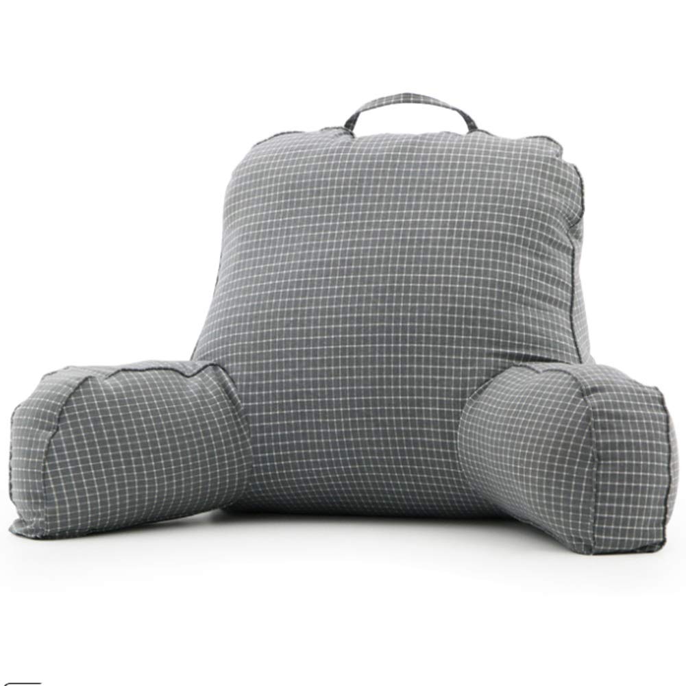 LIQICAI Bedrest Pillows with Arms for Reading in Bed Perfect Support Reading Relaxing Watching TV, 3 Colors Optional (Color : Grey, Size : 68x40x15cm)
