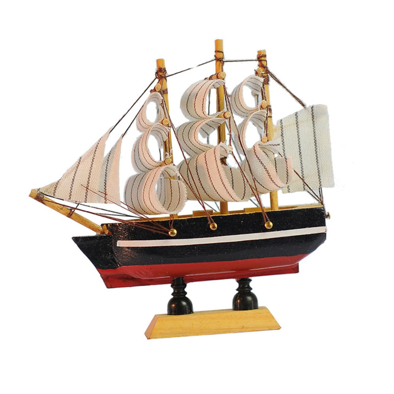 OSALADI 1Pc Sailboat Model Decor Creative Nautical Ship Ornament for Home Office Present Wooden Craft for Coastal Themed Decoration Design Random Color