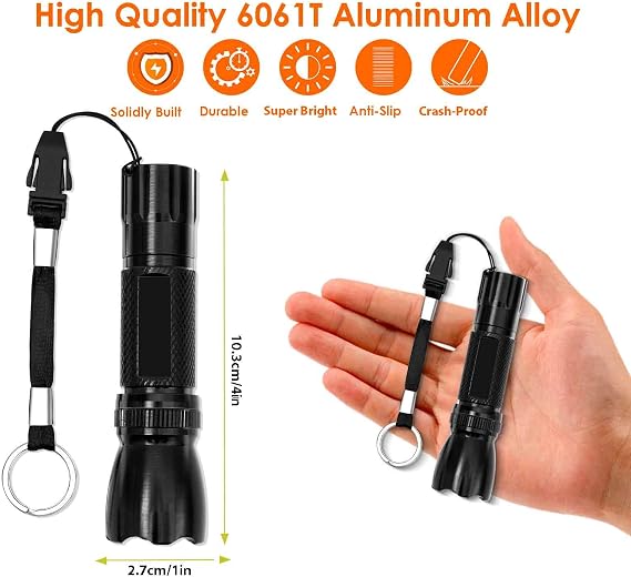 2 Pack LED Flashlights Tactical, Waterproof Mini High Lumen Torch Light IPX5, Super Bright Handheld Pen Light, Versatile Powerful Flash Lights for Outdoor, Home, Emergencies, Camping, Cycling, Hiking [Energy Class A+]