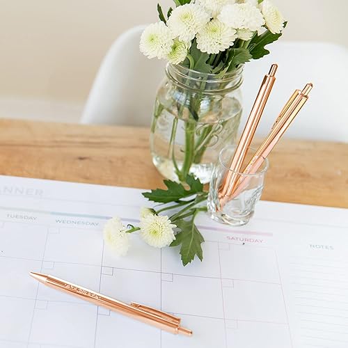 Miniatura 6 de Jot & Mark Juego de 3 bolígrafos metálicos de oro rosa en caja de regalo de aluminio - Bolígrafos de oro rosa