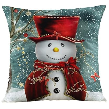 YISUMEI Kissenbezug Kissenhülle 80x80 cm Home Decor Dekokissen Fall Sofa Werfen Kissenbezüge Pillowcases Weihnachten Schneemann