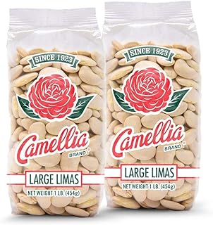 Camellia Brand Dried Large Lima Beans – Premium White Butter Beans for Southern Cooking, Soups, Stews & Casseroles – Non-GMO, Gluten-Free, Vegan, Vegetarian, High Protein, High Fiber, 1 Pound (Pack of 2)