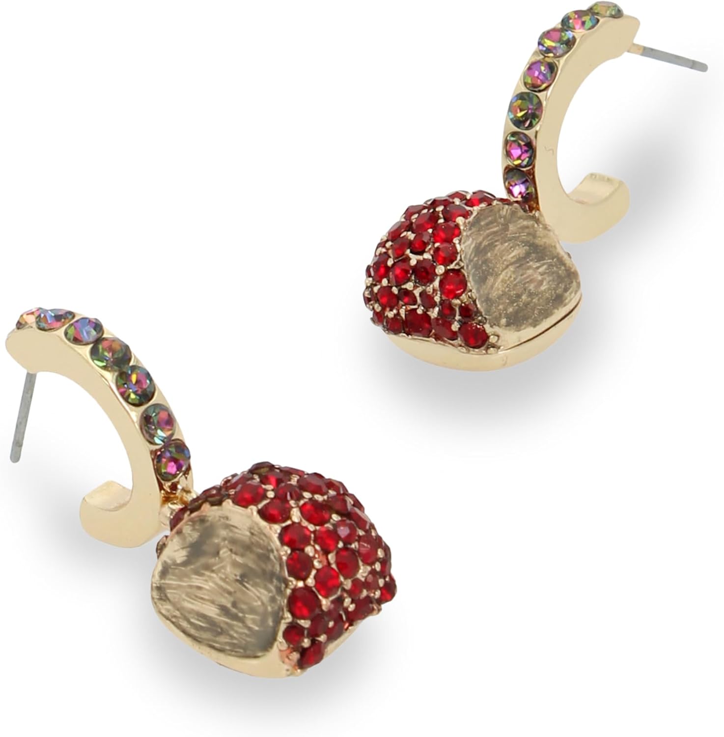 Betsey Johnson Womens Apple Charm Huggie Earrings - Image 4